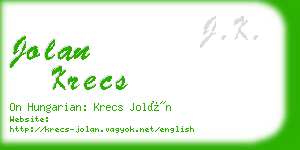 jolan krecs business card